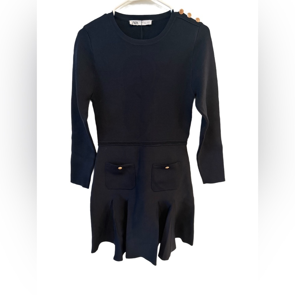 Zara woman’s sweater dress dark navy blue size small nwt